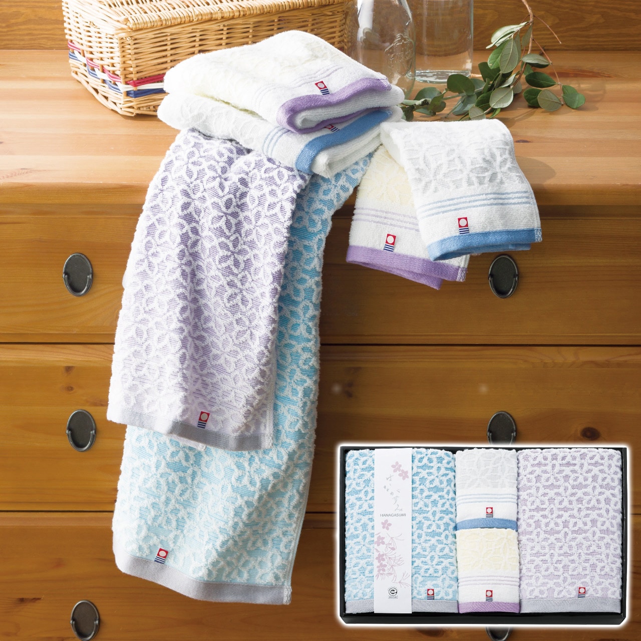 バス・ウォッシュタオルセット はながすみ ギフト プレゼント 贈り物 贈呈 ご褒美 【代引不可】