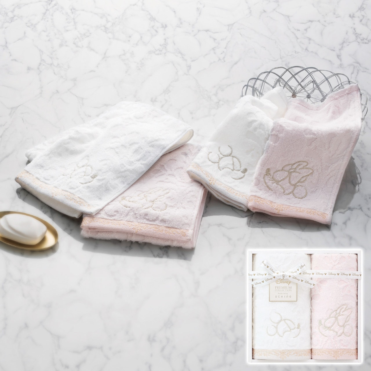 フェイス・ウォッシュタオルセット ピンク ディズニー プレミアム ギフト プレゼント 贈り物 贈呈 ご褒美 【代引不可】