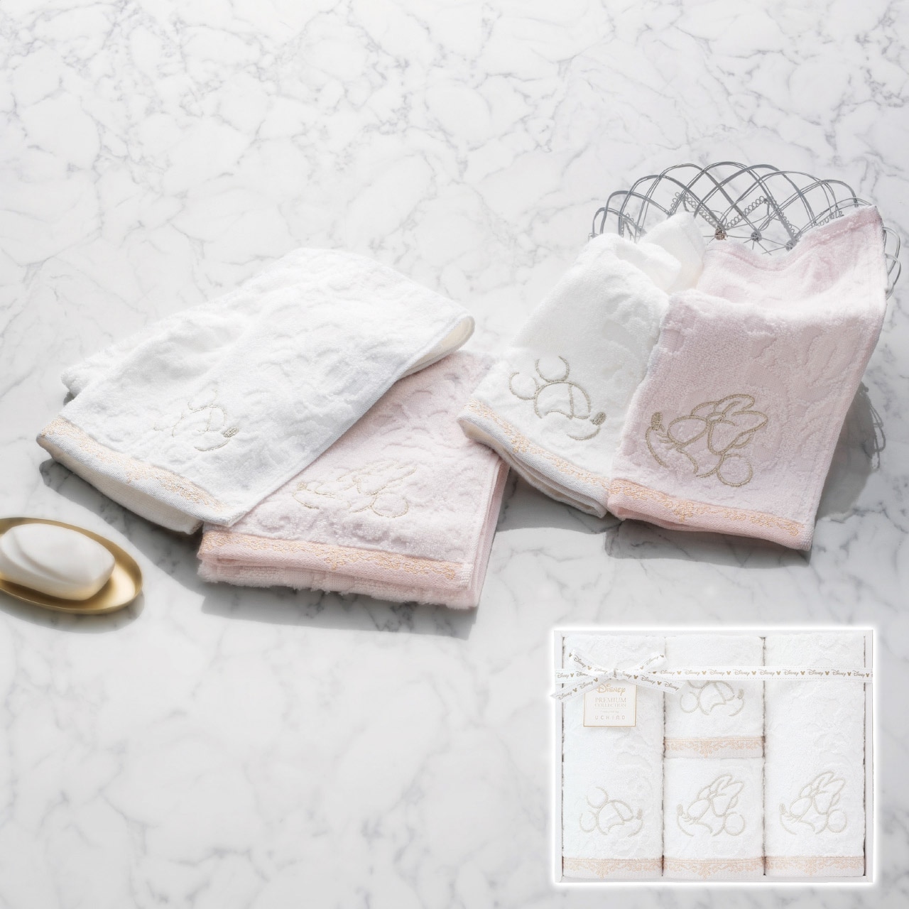 フェイス・ウォッシュタオルセット ホワイト ディズニー プレミアム ギフト プレゼント 贈り物 贈呈 ご褒美 【代引不可】