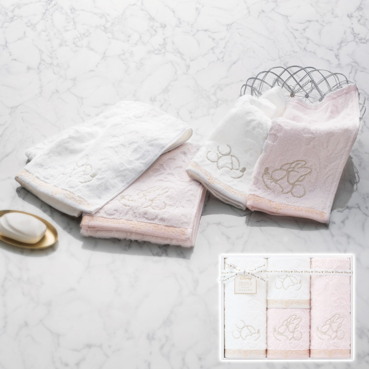 フェイス・ウォッシュタオルセット ピンク ディズニー プレミアム ギフト プレゼント 贈り物 贈呈 ご褒美 【代引不可】