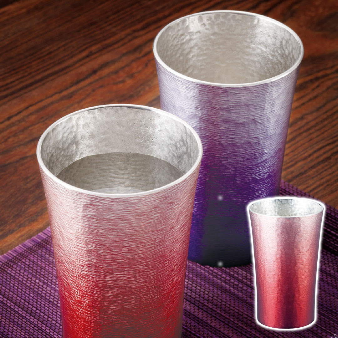 錫製タンブラー 200ml 赤 ギフト プレゼント 贈り物 贈呈 ご褒美 【代引不可】