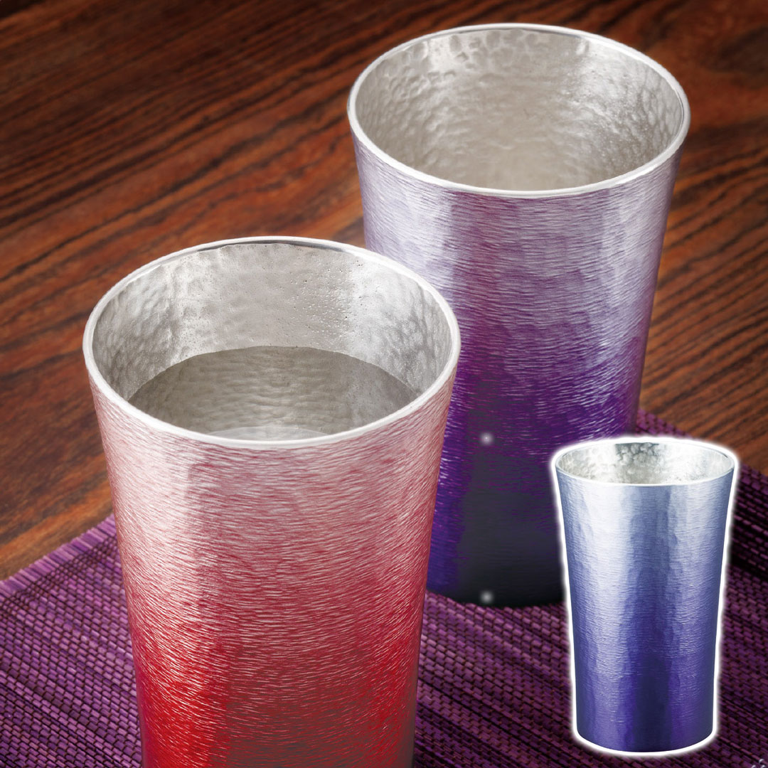 錫製タンブラー 200ml 紫 ギフト プレゼント 贈り物 贈呈 ご褒美 【代引不可】