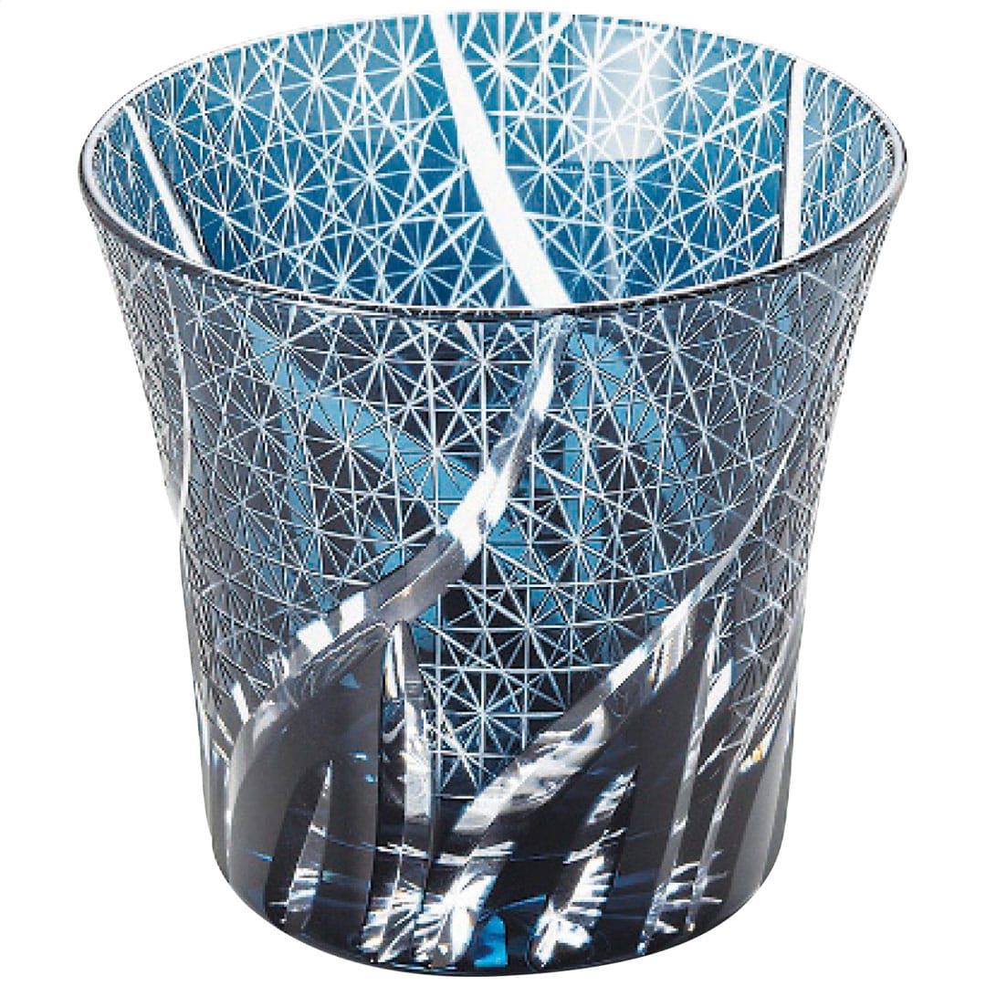 手づくり切子タンブラー インディゴブルー ギフト プレゼント 贈り物 贈呈 ご褒美 【代引不可】