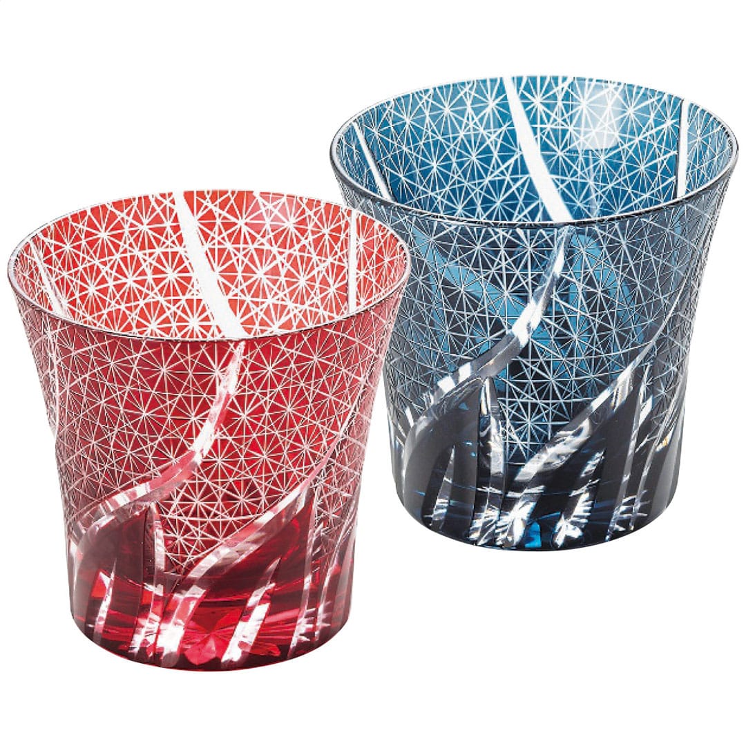 手づくり切子タンブラー2客セット ギフト プレゼント 贈り物 贈呈 ご褒美 【代引不可】