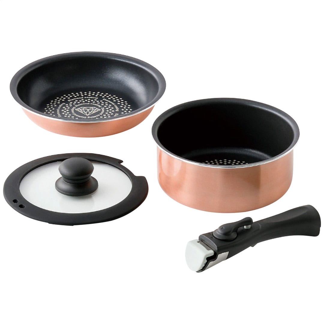 ダイヤモンドコート着脱鍋4点セットA ククナ ギフト プレゼント 贈り物 贈呈 ご褒美 【代引不可】