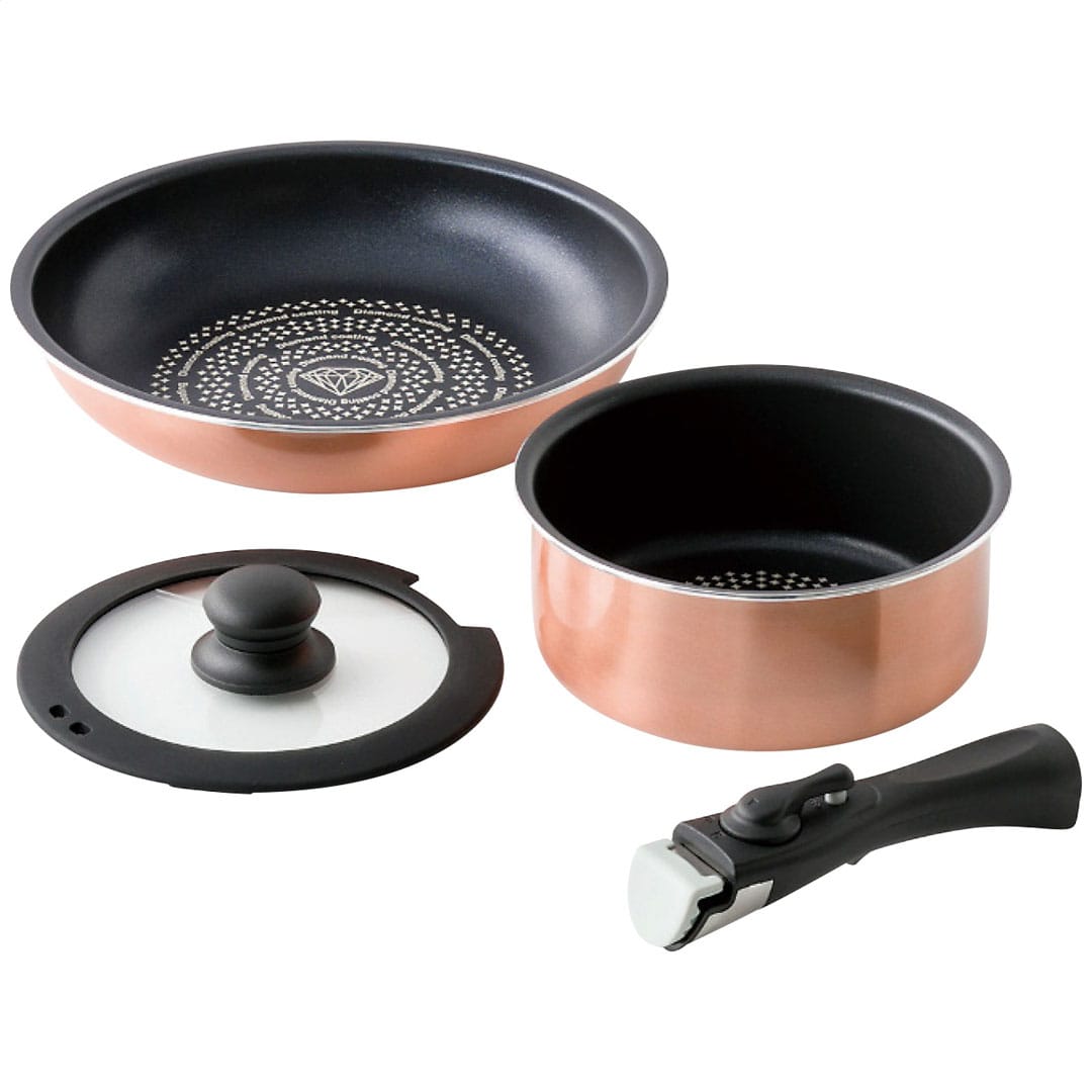 ダイヤモンドコート着脱鍋4点セットB ククナ ギフト プレゼント 贈り物 贈呈 ご褒美 【代引不可】