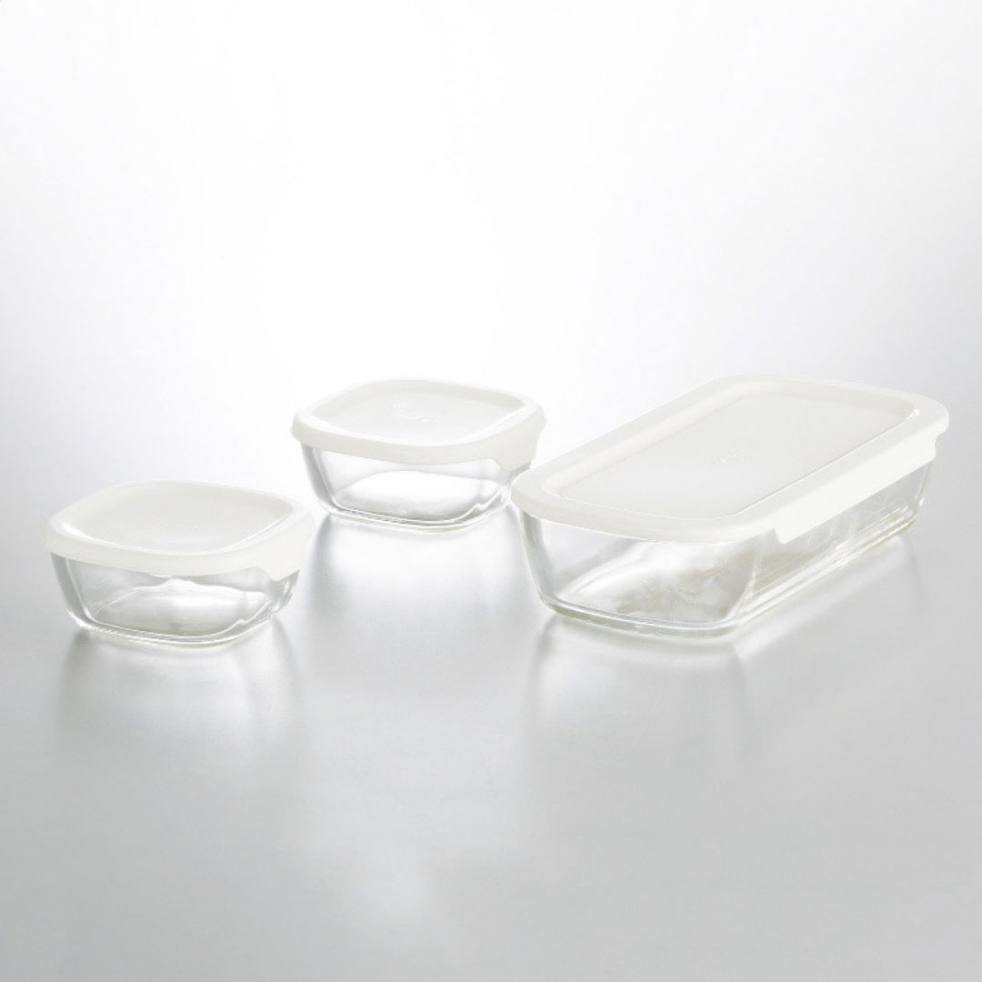 耐熱ガラス製 保存容器 Mサイズ 3点セット ハリオ ギフト プレゼント 贈り物 贈呈 ご褒美 【代引不可】