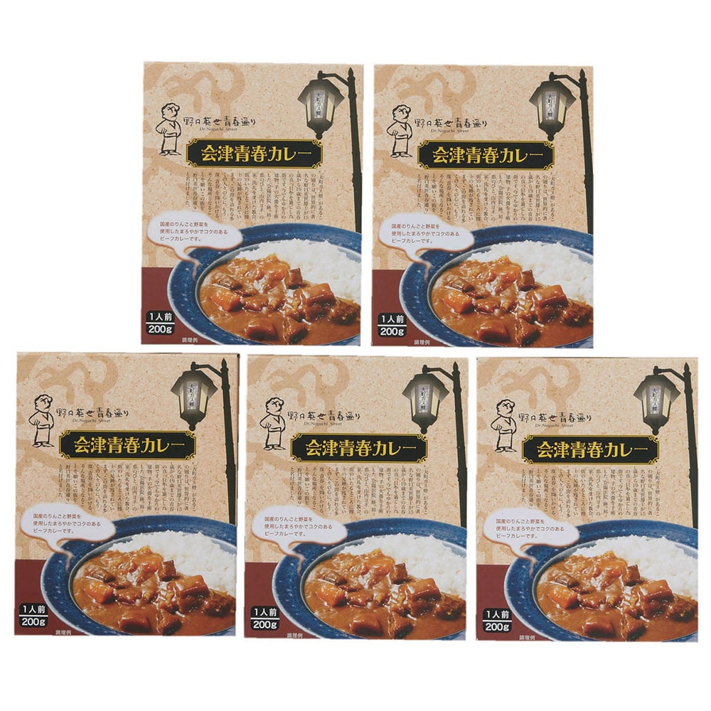 福島 野口英世 会津青春通り 会津青春カレー 6390175 代引不可 同梱不可