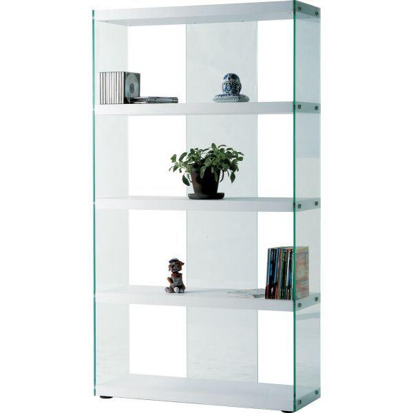 インテリア家具 グラスシェルフ HAB-624WH 【代引不可】