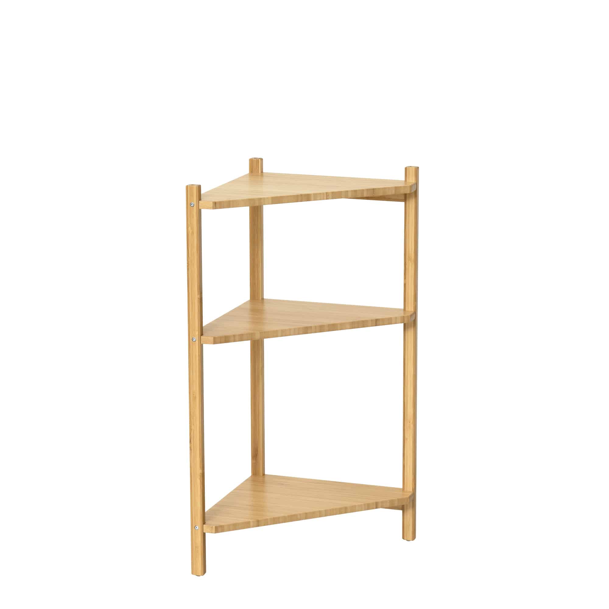 コーナーラック 3段 竹製 省スペース収納 組立式 シンプルデザイン Bamboo 23563 【代引不可】