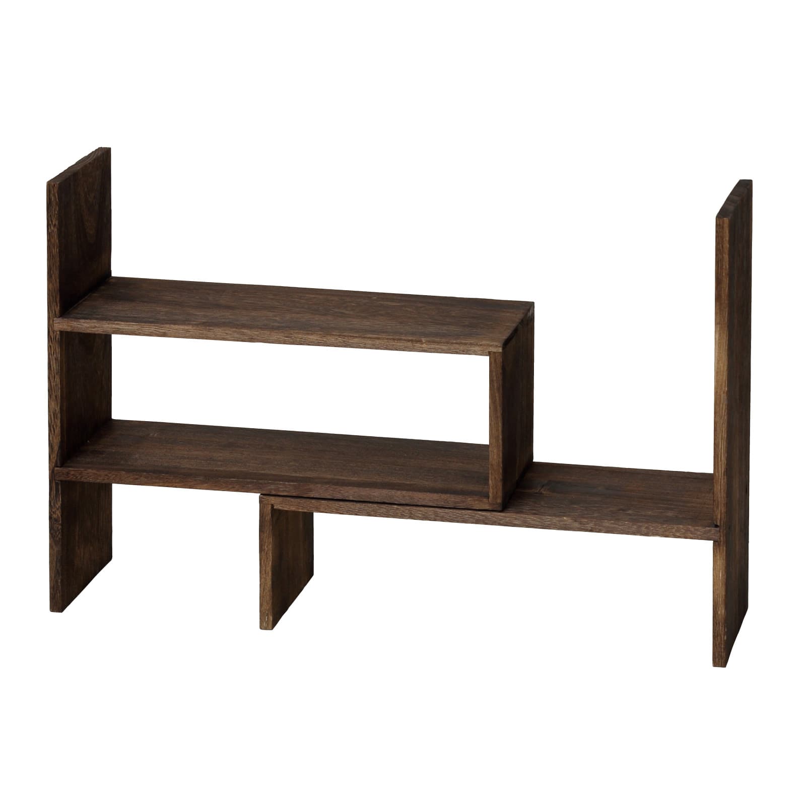 焼桐 スライドディスプレイラック 伸縮自在 コーナーラック対応 軽量 完成品 和洋室対応 64855 【代引不可】