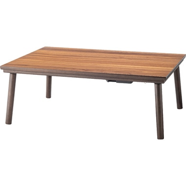 こたつ フラットヒーター (ウォルナット) こたつテーブル 長方形 105×75cm カーボンフラットヒーター 300W 手元コントローラー 天然木 暖房 電気こたつ コタツ 炬燵 冬物 暖房器具 KT-303 【代引不可】