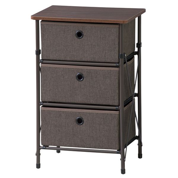 簡単組立チェスト３Ｄ AZUMAYA LFS-701BR BR おしゃれ デザイン家具 インテリア 家具 【LF】