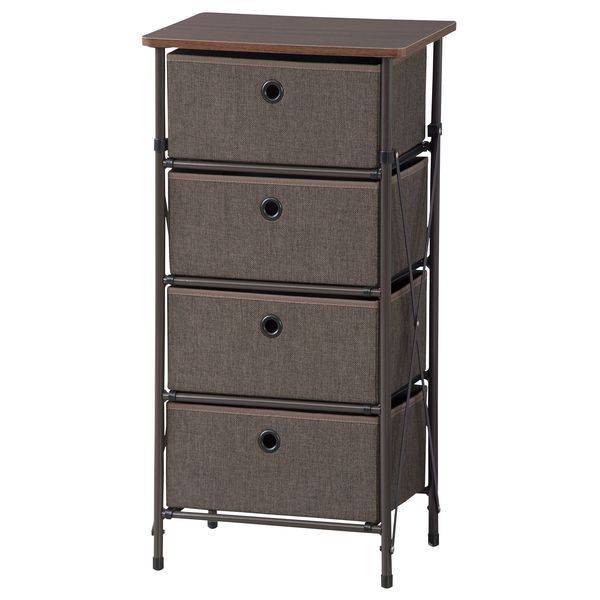 簡単組立チェスト４Ｄ AZUMAYA LFS-702BR BR おしゃれ デザイン家具 インテリア 家具 【LF】