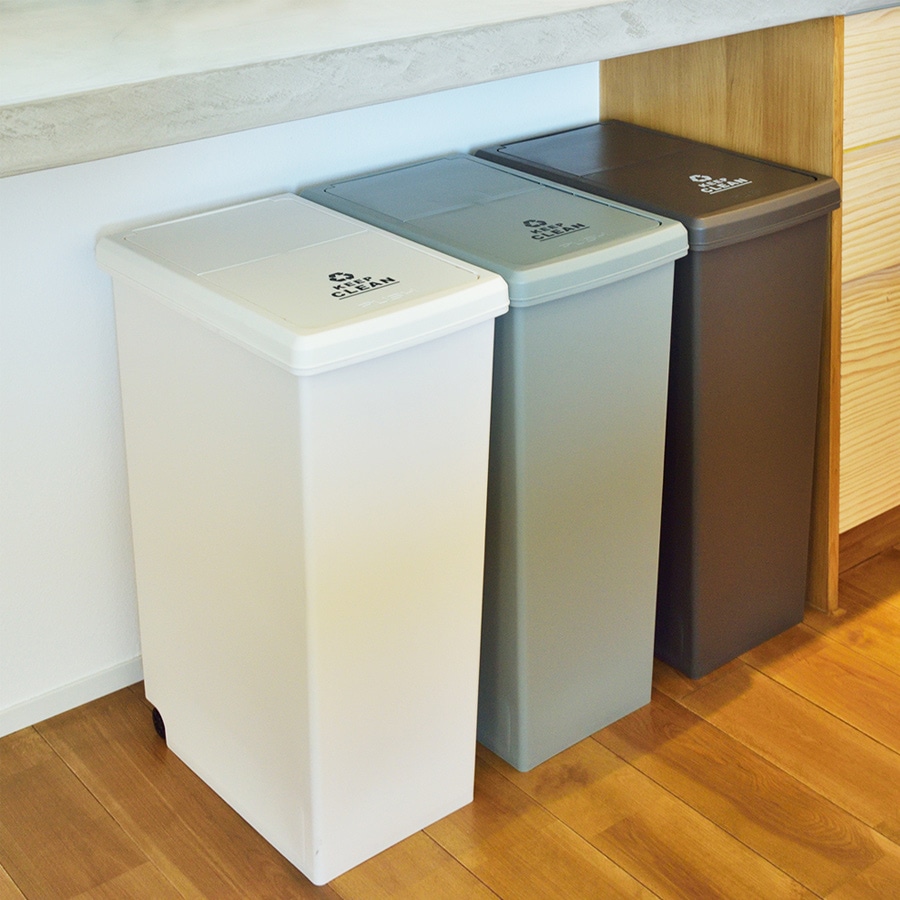 「LF」 ゴミ箱 ごみ箱 おしゃれ 分別 スリム ふた付き キッチン リビング スライドペール 30L ダストボックス ごみばこ 角型  VOL.620 LFS-762  母の日[ブラウン]