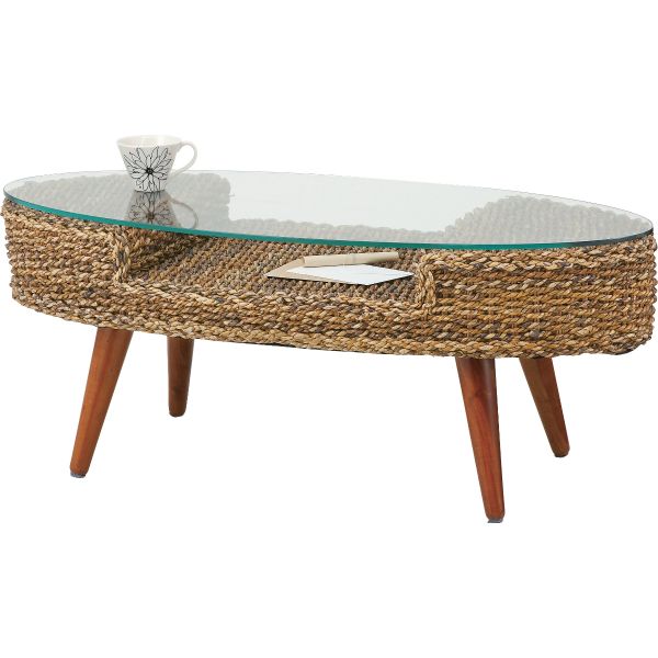 ラタン使用 アジアンテーブル クラール オーバルテーブル NRT-415 NRT-415 編んだ木の軽やかなニュアンス 【代引不可】