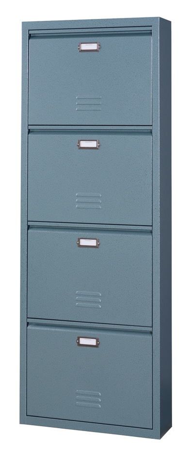 シューズラック 4D 4段 ロッカーをイメージしたラルドシリーズ W50xD15xH139.5 TPN-34GR 【代引不可】