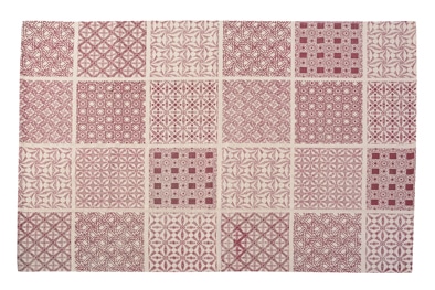 ラグ マット カーペット いくつもの幾何学模様を組み合わせたバンダナ風ラグ W130×D190 TTR-146RD 【LF】