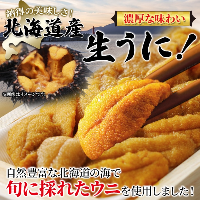 濃厚生うに 70g 北海道産 ギフト対応 自然豊富な北海道の海で旬に採れた「生うに」を新鮮なうちに冷凍しました! ミョウバン不使用! 生うに 生ウニ 冷凍 【代引不可】