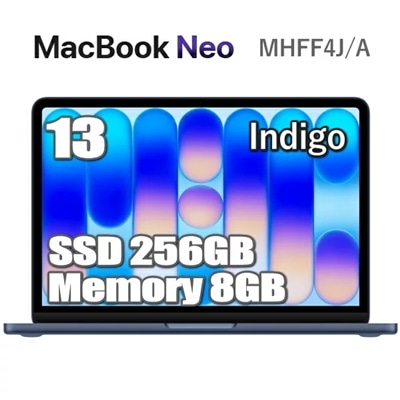 MacBook Neo 256GB SSD 8GB メモリ Apple A18 Proチップ MHFF4J/A 13インチ 6コア インディゴ Liquid Retina ディスプレイ 新品 未開封 1年保証 アップル 13型 MHFF4JA マックブックネオ 本体