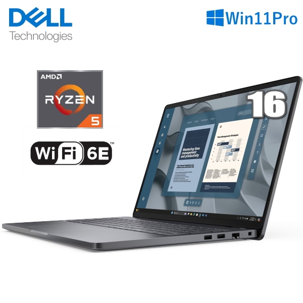 【法人限定(個人購入不可)】Dell Pro 16 ノートパソコン NBLA144-002N1 Windows 11 Pro Ryzen 5 メモリ 8GB SSD 256GB 16型 フルHD+ Wi-Fi6E Webカメラ テンキー付日本語キーボード デル NBLA144002N1 ノートPC 本体 マグネタイト