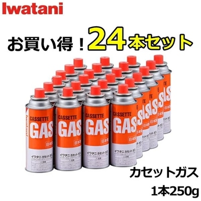 岩谷 イワタニ カセットガス 24本 CB-250-OR LPG 1本250g×12本セット Iwatani CB-250-OR-12 CB250OR イワタニカセットガス 24P 24本 250g カセットボンベ アウトドア 屋外 日本製 ガスボンベ