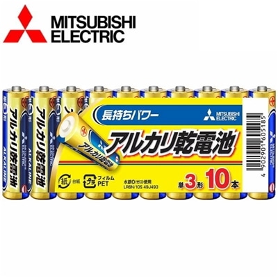 三菱 アルカリ乾電池 単3形 10本パック LR6N/10S(1セット)