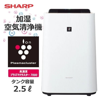 シャープ 加湿 空気清浄機 プラズマクラスター 空気浄化・消臭 空気清浄機適用床面積 ～18畳 清浄時間　空気浄化 消臭 除電 PM2.5対応 KC40TH7 ホワイト系 KC-40TH7-W SHARP スリム コンパクト