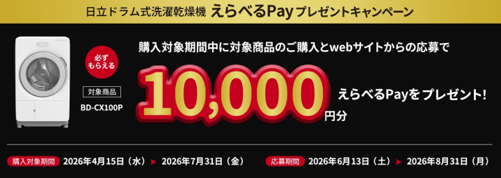 東京/神奈川/千葉 限定】標準設置費込 洗濯乾燥機 ドラム式 日立 BD