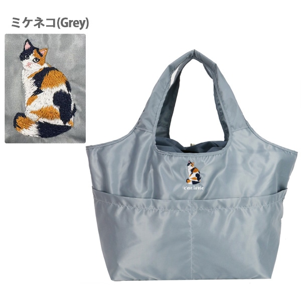 アニマル刺繍 カゴラクエコバッグ