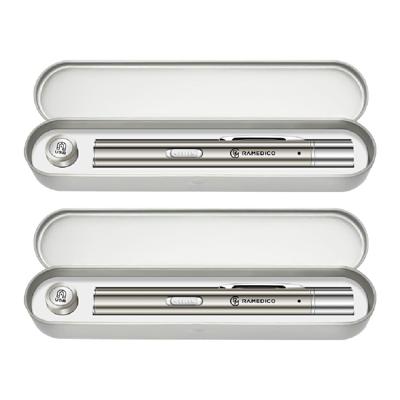 LED シルバー 2本セット ペンライト メディカル 医療用 2色ライト 一般医療機器 瞳孔計 収納ケース 予備キャップ USB充電 電池不要 ケーブル不要 昼白色 KA1200 RAMEDICO (メール便3セットまで)