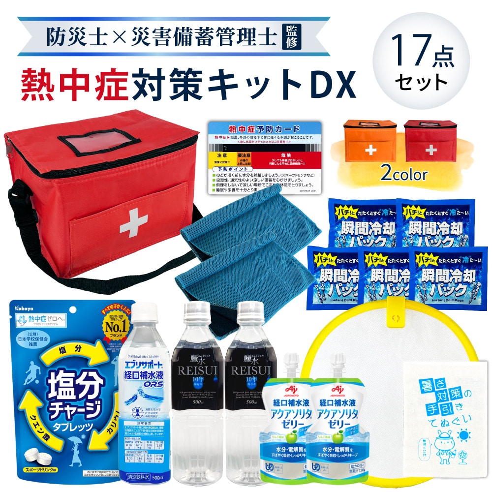 熱中症対策キットDX(デラックス) カラー クーラーバッグに入った応急