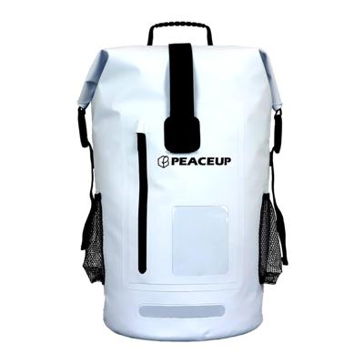 防水 リュック 大容量 35L ホワイト PEACEUP ドライバッグ 軽量 防水バッグ 防災リュックサック 単品 一人用 非常用持ち出し袋 メンズ レディース バックパック デイパック アウトドア 学生 大人 登山 キャンプ 旅行 レジャー