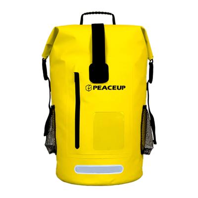 防水 リュック 大容量 35L イエロー PEACEUP ドライバッグ 軽量 防水バッグ 防災リュックサック 単品 一人用 非常用持ち出し袋 メンズ レディース バックパック デイパック アウトドア 学生 大人 登山 キャンプ 旅行 レジャー