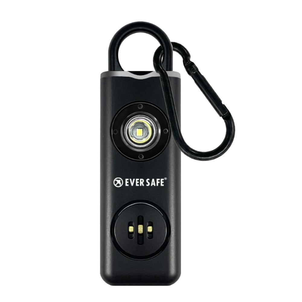 防犯ブザー スクエア ブラック 1個 防犯グッズ LEDライト 130dB 大音量 防犯対策 充電式 Type-C カラビナ 見守り 小学生 護身用 女性 高齢者 夜道 まとめ買い SOS 子供 ARIZA PB04 EVERSAFE (メール便8個まで)