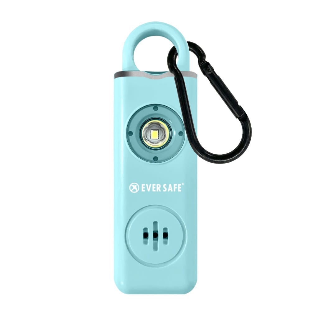 防犯ブザー スクエア ブルー 1個 防犯グッズ LEDライト 130dB 大音量 防犯対策 充電式 Type-C カラビナ 見守り 小学生 護身用 女性 高齢者 夜道 まとめ買い SOS 子供 ARIZA PB04 EVERSAFE (メール便8個まで)