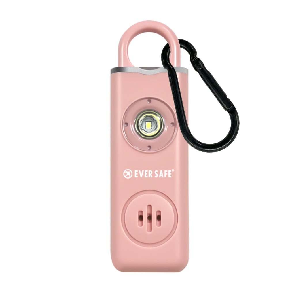 防犯ブザー スクエア ピンク 1個 防犯グッズ LEDライト 130dB 大音量 防犯対策 充電式 Type-C カラビナ 見守り 小学生 護身用 女性 高齢者 夜道 まとめ買い SOS 子供 ARIZA PB04 EVERSAFE (メール便8個まで)