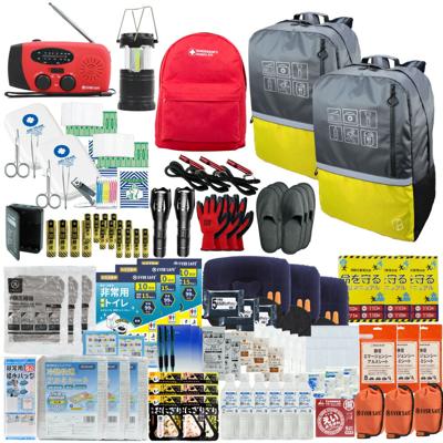 防災セット 3人用 40L ビッグリュック イエロー×イエロー エマージェンシーリュック 防災士監修 非常用持ちだし袋 防災リュック 救急セット ラジオ 懐中電灯 非常食 保存水 携帯トイレ 警戒レベル4 非常時 L4BR03