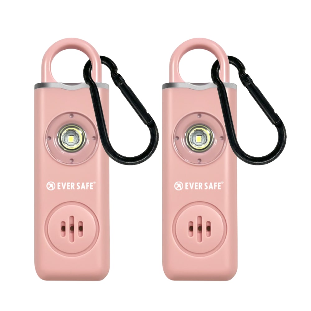 防犯ブザー スクエア ピンク 2個 防犯グッズ LEDライト 130dB 大音量 防犯対策 充電式 Type-C カラビナ 見守り 小学生 護身用 女性 高齢者 夜道 まとめ買い SOS 子供 ARIZA PB04 EVERSAFE (メール便4セットまで)