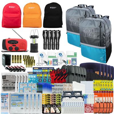 防災セット 5人用 40L ビッグリュック ブルー×ブルー エマージェンシーリュック 防災士監修 非常用持ちだし袋 防災リュック 救急セット ラジオ 懐中電灯 非常食 保存水 携帯トイレ 警戒レベル4 非常時 L4BR05