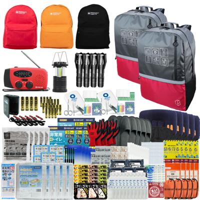 防災セット 5人用 40L ビッグリュック レッド×レッド エマージェンシーリュック 防災士監修 非常用持ちだし袋 防災リュック 救急セット ラジオ 懐中電灯 非常食 保存水 携帯トイレ 警戒レベル4 非常時 L4BR05