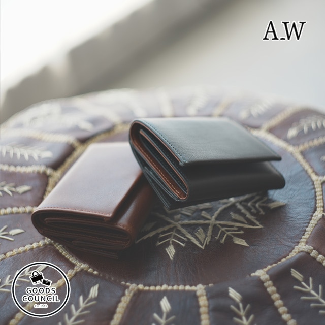 A_W アウ 財布 折財布 3つ折り メンズ 本革 AP-004