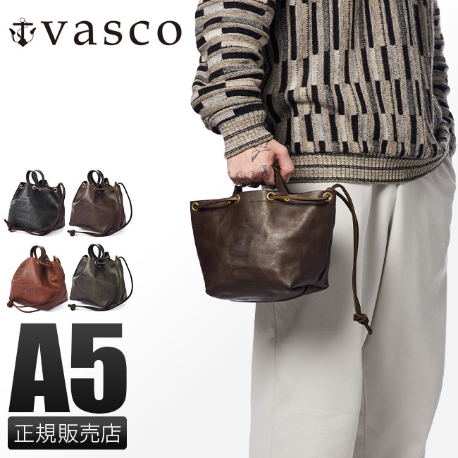 vasco 巾着 バッグ ハンドバッグ トートバッグ メンズ ブランド ミニ レザー 本革 日本製 小さめ ヴァスコ vs-212l 父の日