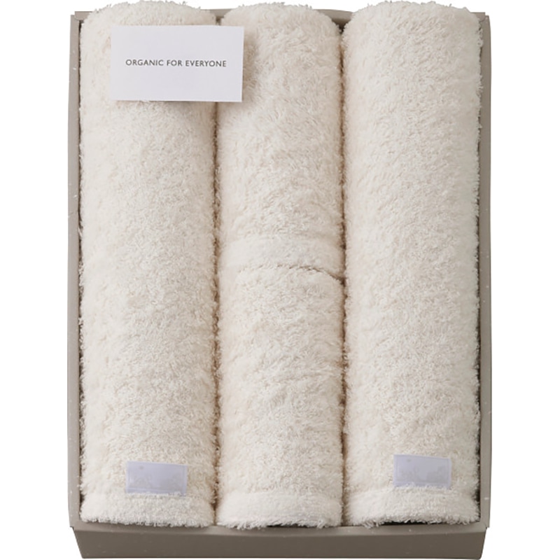 オーガニックフォーエブリワン バス・フェイスタオルセット /プレゼント ギフト タオル 日用品・ヘルスケア お歳暮 お年賀 クリスマス ギフト