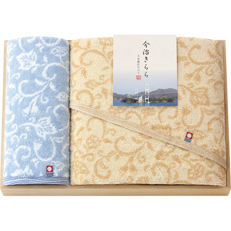 今治きらら バス・ハンドタオルセット(木箱入) /プレゼント ギフト タオル 日用品・ヘルスケア お歳暮 お年賀 クリスマス ギフト
