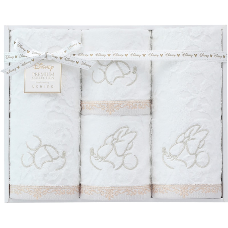 ディズニー プレミアム フェイス・ゲストタオルセット ホワイト /プレゼント ギフト タオル 日用品・ヘルスケア お歳暮 お年賀 クリスマス ギフト