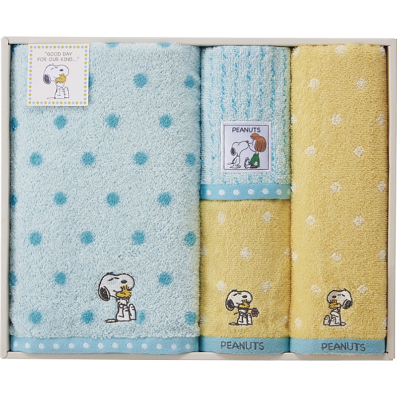 スヌーピーハグ バス・フェイス・ウォッシュタオルセット /プレゼント ギフト タオル 日用品・ヘルスケア お歳暮 お年賀 クリスマス ギフト
