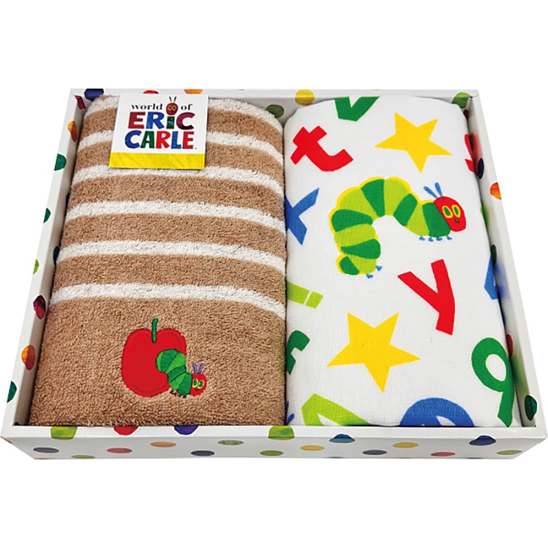 はらぺこあおむし フェイスタオル2枚セット ／プレゼント ギフト タオル 日用品・ヘルスケア お歳暮 お年賀 クリスマス ギフト