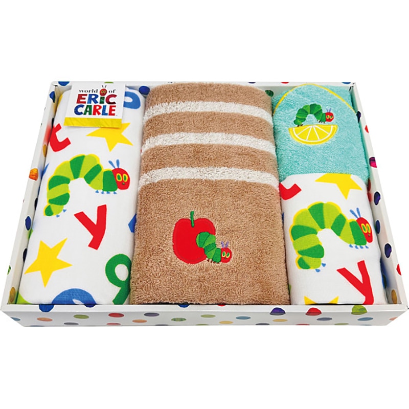 はらぺこあおむし コンパクトバス・フェイス・ウォッシュ・ループ付きウォッシュタオルセット /プレゼント ギフト タオル 日用品・ヘルスケア お歳暮 お年賀 クリスマス ギフト