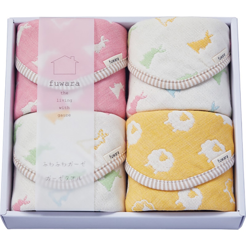 ふわら 六重織タオルハンカチ4枚セット ／プレゼント ギフト ハンドタオル ハンカチ・ハンドタオル バッグ・小物・雑貨 ファッション お歳暮 お年賀 クリスマス ギフト